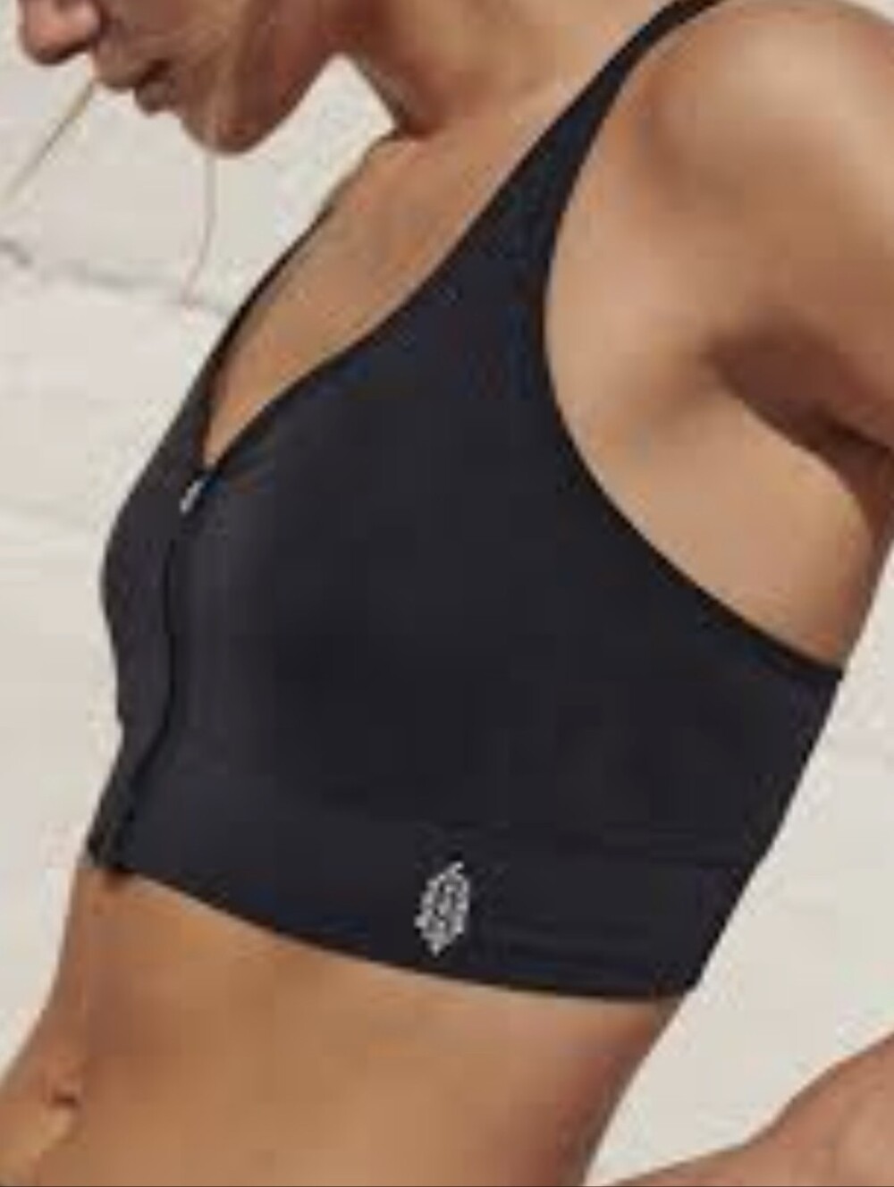 FP Movement by Free People Black Front-Zip Sports Bra